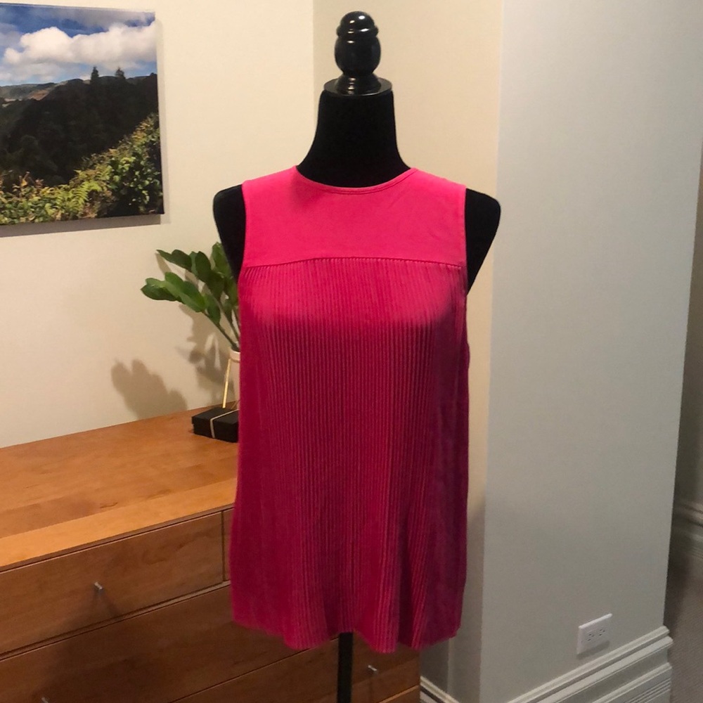 Michael Kors pink fuchsia pleated tank top